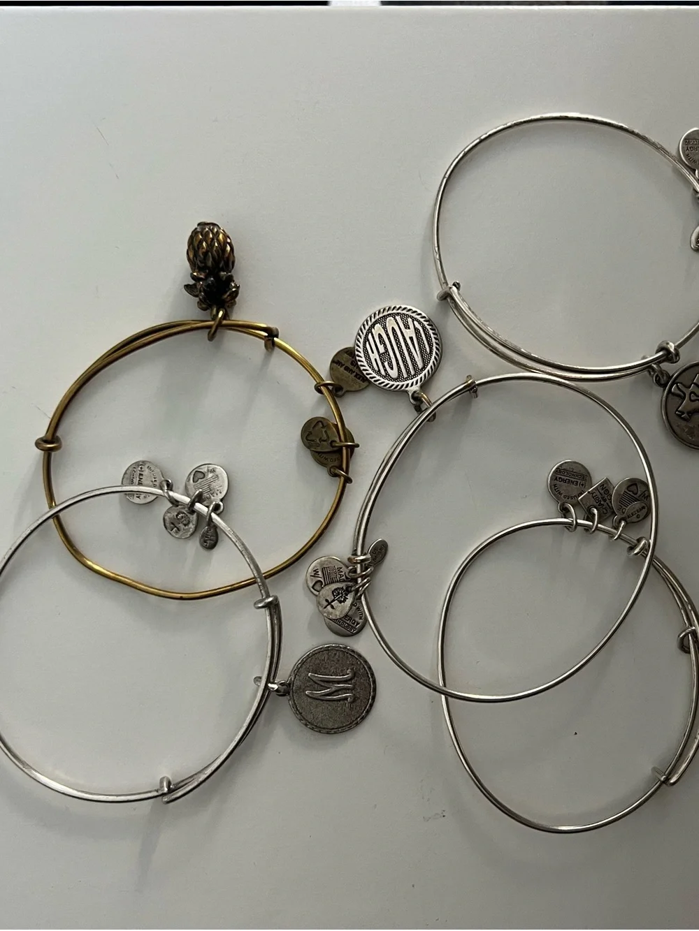 Alex and Ani Mixed Metal Charm Bangle Bracelet Set - Silver & Gold